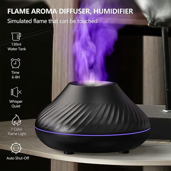 Sød Aroma Vulkan Ild Flamme Diffuser Luftfugter Aromaterapi Æterisk Olie