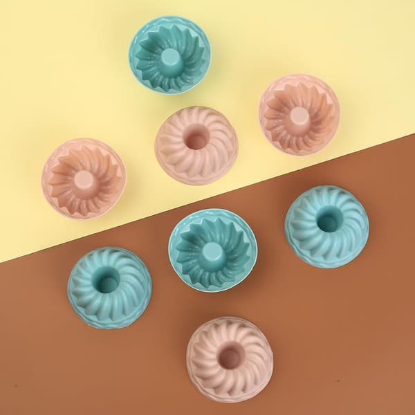 20 Mini Bundt-formede Silikonebageforme, Små Bageforme, Muffinsforme, Genanvendelige, 6,5 cm Diameter, 2,8 cm Højde.