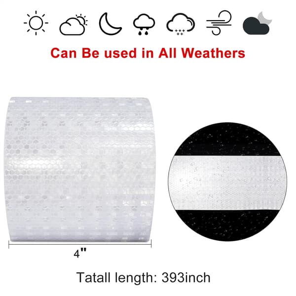 10 cm vit självhäftande reflekterande tejp