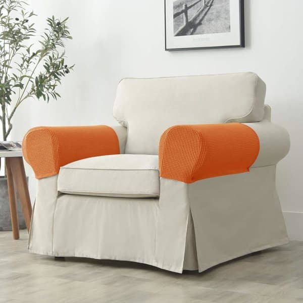 Två tvättbara jacquard elastiska armstödsskydd för recliner, halkfria.