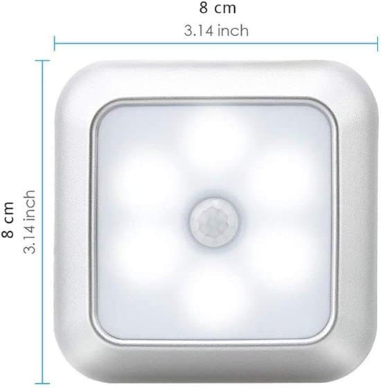 3-pack trådlösa batteridrivna LED-rörelsesensorlampor för skåp och trappor (varmvit)