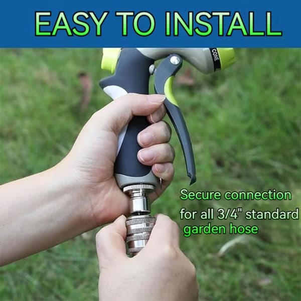 Rustfrit Stål Haveslange Quick-Connect Fittings Sæt 1.91cm GHT 3/4 Interface Kraftig Quick-Release til Sprøjter 3 Stykker