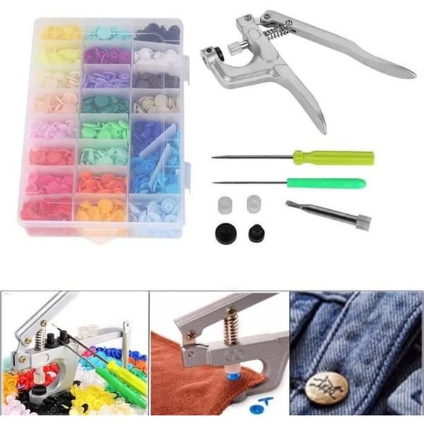 360-delars set med plastspännen och tryckknappar T-5-TAM