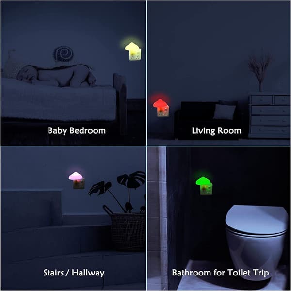 3 LED-natlamper Svamp Gradient Lys Sensor Indsættelig Væg Hjem Indretning