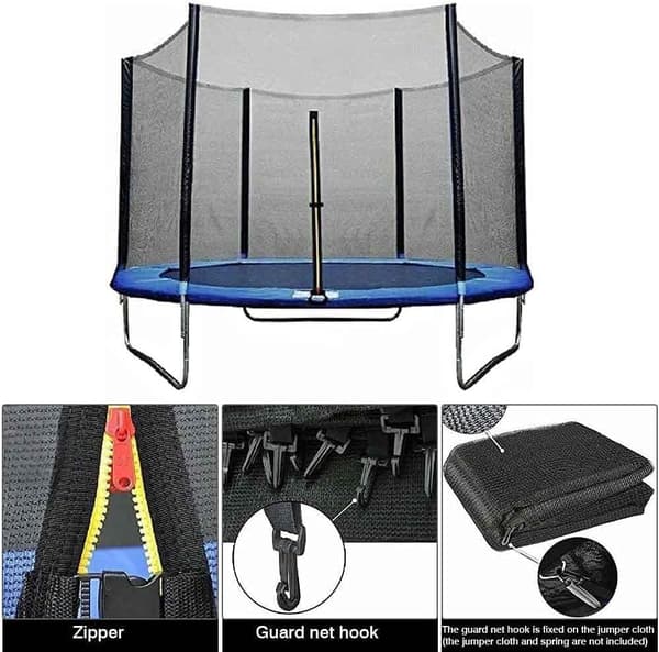 Udskiftning Trampolin Sikkerhedsnet Beskyttelsesnet Runde Trampoliner Nem Montering