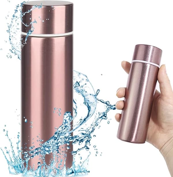 Mini termosflaska, 150 ml vattenflaska i rostfritt stål, liten dricksflaska (roséguld)