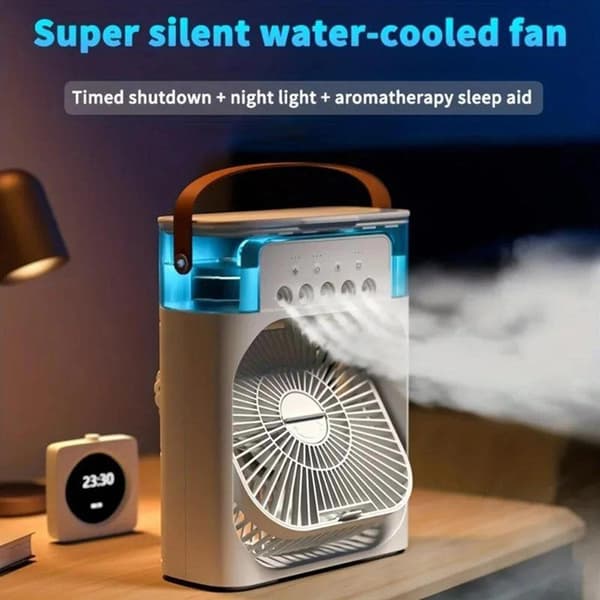 Bærbar Mini Luftkøler Ventilator Klimaanlæg Køling Befugter Skrivebord USB - Grøn
