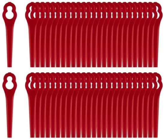 100 blad per förpackning Ersättningsplastgräsklipparbladssats för sladdlös