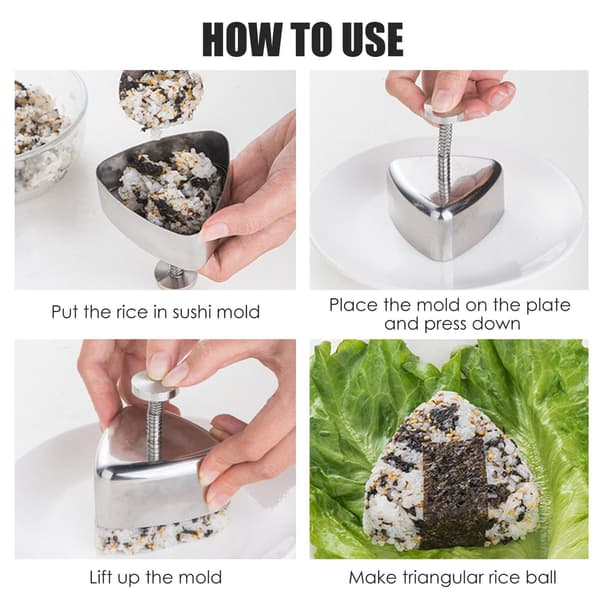 Triangel Sushi Form Onigiri Risboll Bento Press Maker Form Kök DIY Verktyg