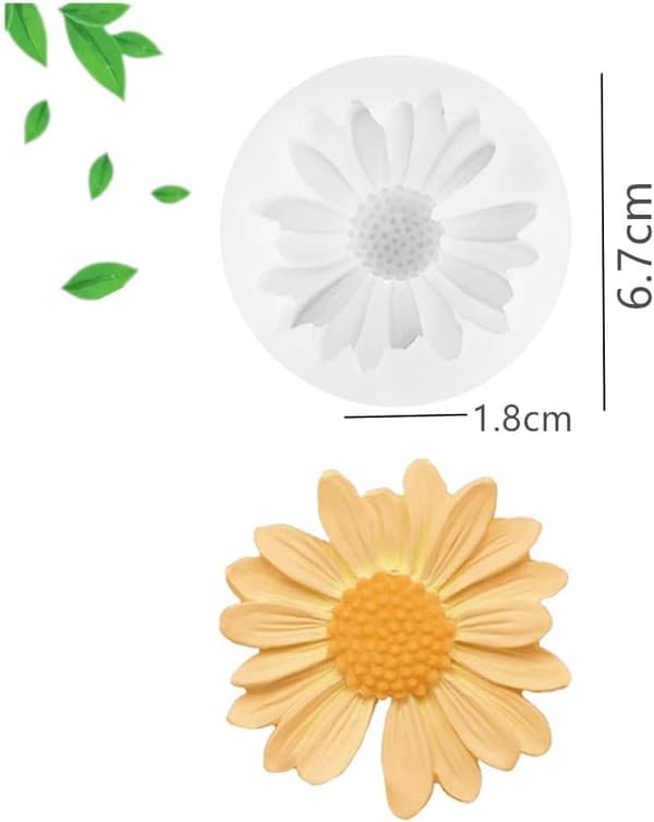 Fire silikone krysantemumforme, silikone blomsterstøbeforme, velegnet til stearinlys, sæber, chokolade og kager.