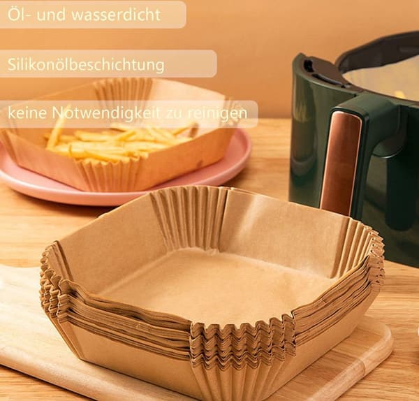 Bakplåtspapper för airfryer, non-stick, WP, oljebeständigt, 100 ark