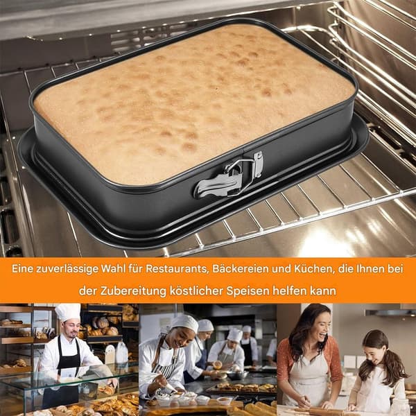 Rektangulär springform brödform med bas, mått 28x14,2x6,5 cm, DIY bakform, non-stick beläggning, lätt att rengöra.