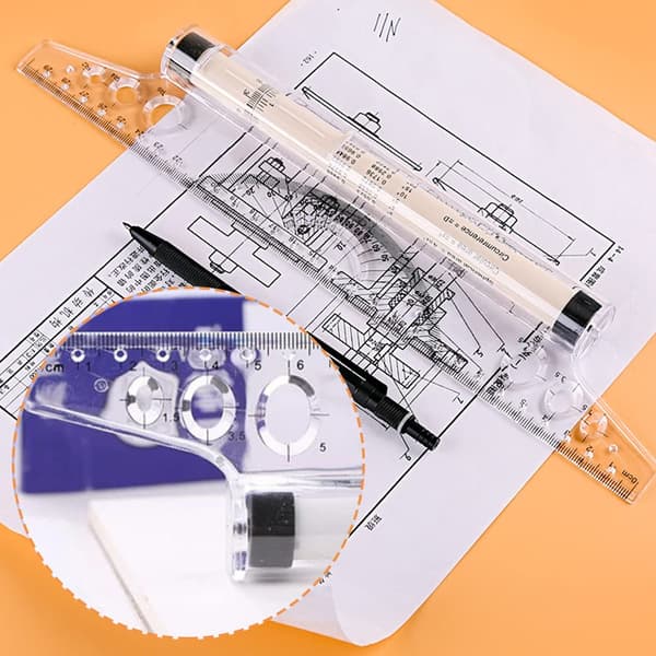 Rullande ritlinjal Skrivbordsmätning Parallell 30cm