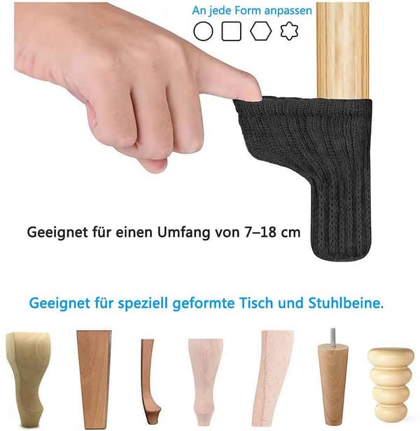 Stolestrømper, 24 stk., elastiske strikkede møbelstrømper - khaki