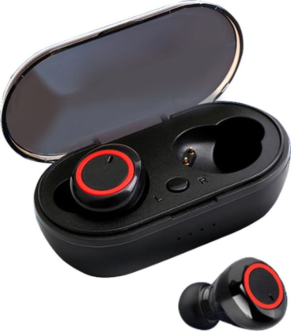 True Wirel. BT Headset BT 5.0 Touch Svart Röd