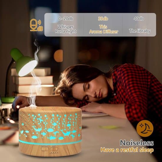 Ultralyd Aroma Diffuser 700 ml - Timer, 7 Farver LED til Hjem, Kontor og Yoga