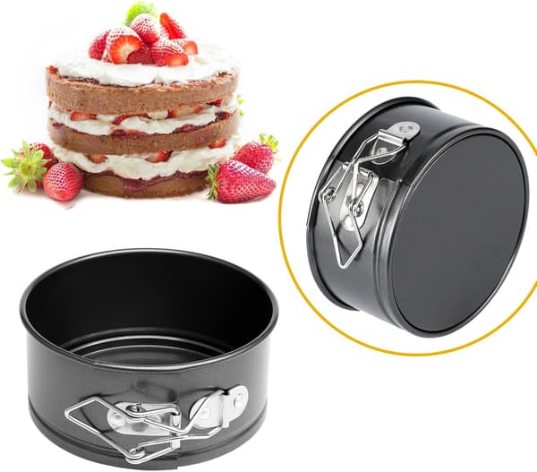 4-tommer Mini Springform Bageform Sæt - 4-delt Lille Non-stick Ostekageforme, Velegnet til Mini Ostekager, Pizzaer