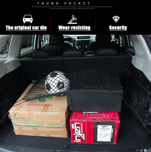 Universal Bil Bagagerum Organizer Lomme Lastnet Mesh Opbevaringspose