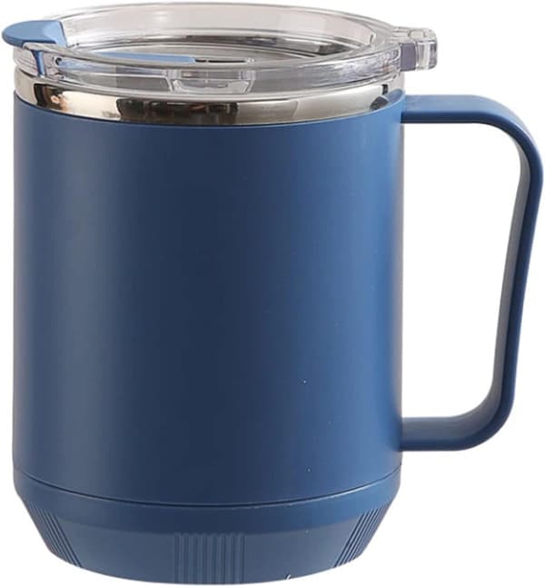 Kaffemugg, 460 ml, innerfoder i 304 rostfritt stål, läckagesäker, elegant och bärbar, lämplig för utomhusaktiviteter (blå).