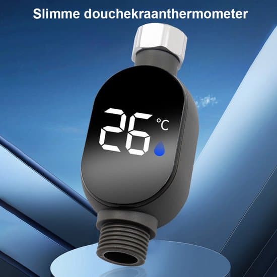 Termometer - Duschtermometer - Termometer och Display - Vattentät - Vattentermometer - Lämplig för Dusch och Bad - Svart