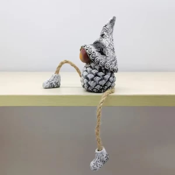 Mini kottetomte-staty julgransprydnad heminredning