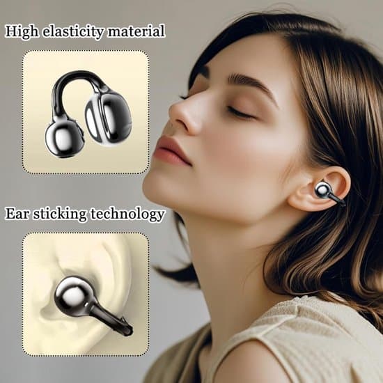 Åbent Bluetooth-headset, trådløse øreclips-hovedtelefoner, Bluetooth 5.4, støjreduktion, dynamisk equalizer, 3D-lyd