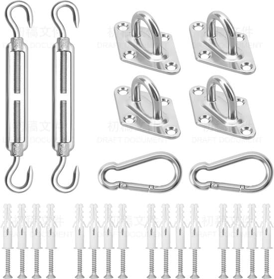 M8 Kraftig Solsejl Markise Installations Hardware Kit i Rustfrit Stål
