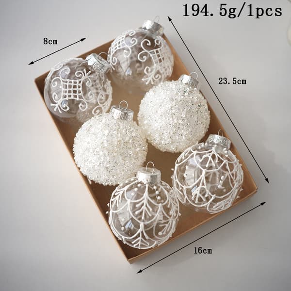 Juldekorationskulor Okrossbara Paljetterade Silver 8cm Bröllop Högtid