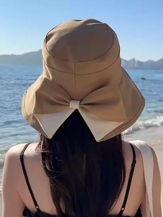 Solhat - Solhat til kvinder - Bred skygge - Udendørshat - Sammenfoldelig - UV-beskyttelse - Khaki
