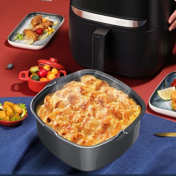 Firkantet kagebageform bagefad pande airfryer bagekurv pizzatallerken-S