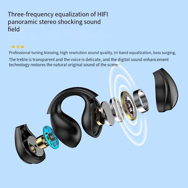 Øretelefoner Øreklips Åbne Trådløse Bluetooth Hovedtelefoner - Hudfarve