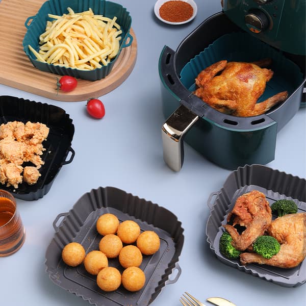 Airfryer Silikonegryde Bageplade Skuffetilbehør - Sort