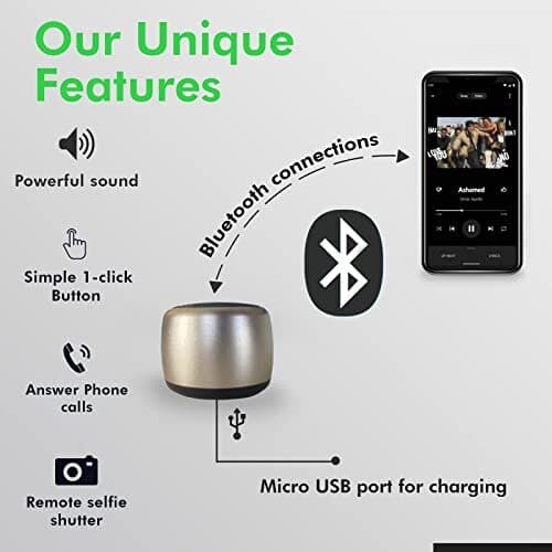 Bedste Mini Bærbare Bluetooth Højttaler HD Lyd Bas Mindste Trådløs