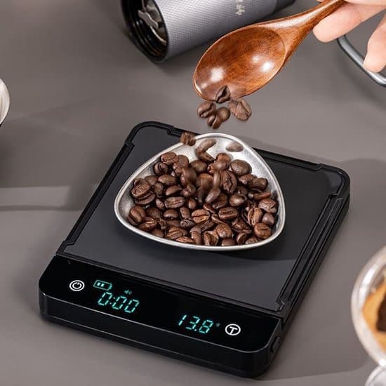 Genopladelig Digital Kaffevægt (0,3g-3kg) med Timer & LED-display