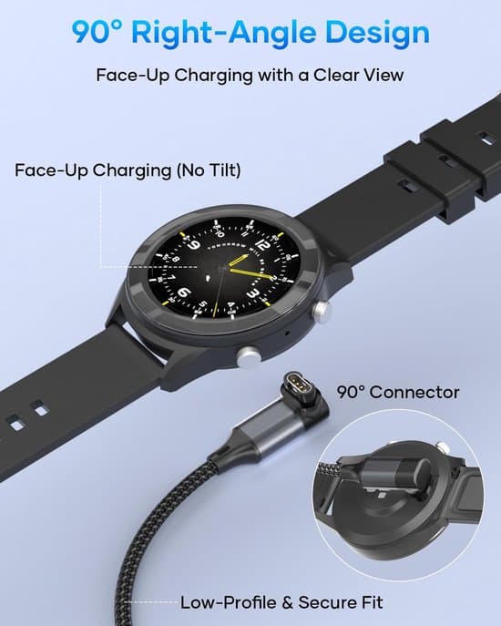 2-i-1 1,2M USB-C & USB-A opladerkabel til Garmin Fenix 8/7/6, Vivoactive, Forerunner