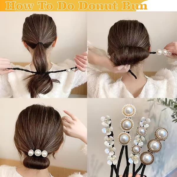Hårklämma Knutar Donut Chignon Maker Set Frankrike Twisted Toasting Tool 4st