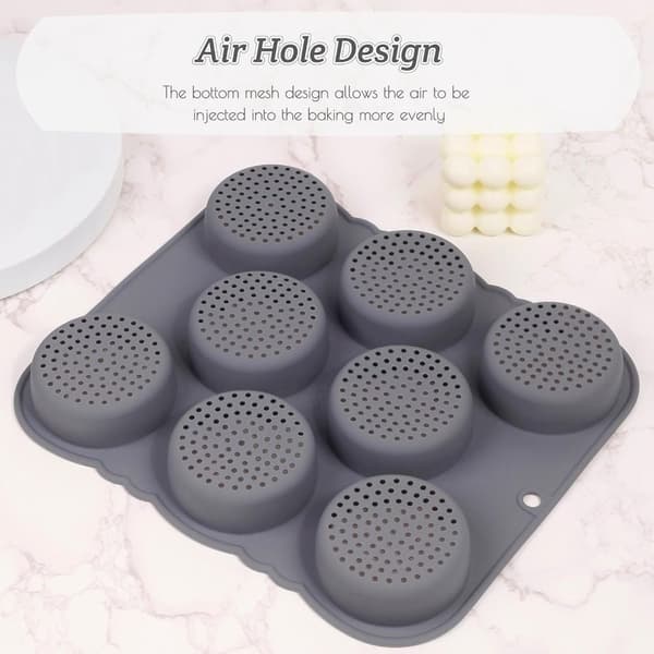 2 stk. silikonebolleforme, non-stick bageplader, perforeret hamburgerform