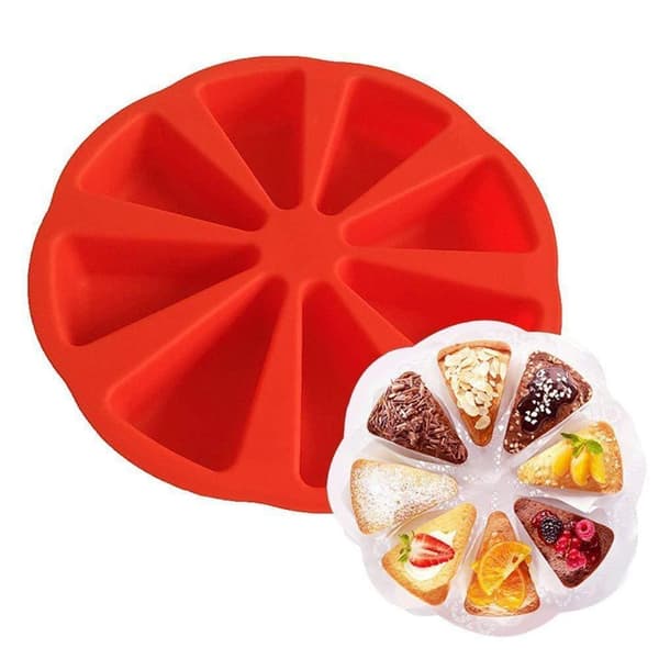 Triangulär Non-Stick 8-Håls Silikonform för Majsbrödsmuffins