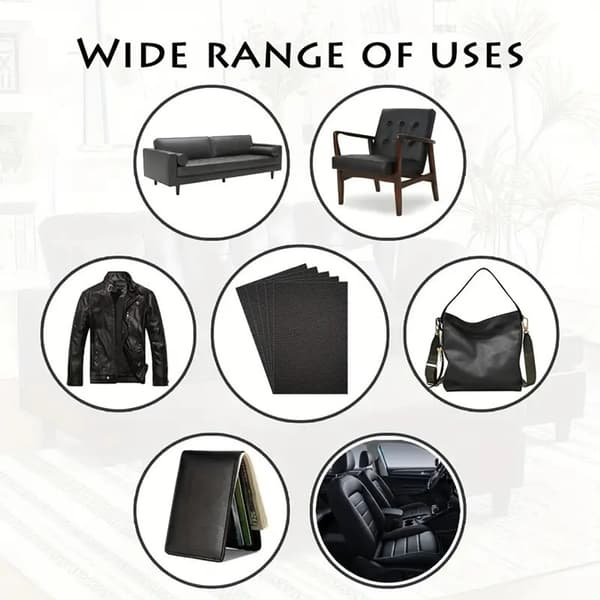 50x100cm Reparationslap Selvklæbende Kunstlæder Møbler Sofa Renovering Bilsæder Tasker Sort