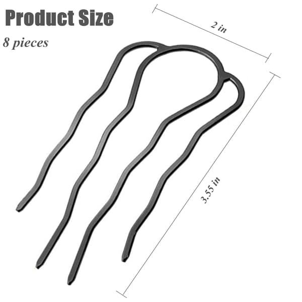8-delt sidekam med metalgaffelklipsnåle, velegnet til kvinders hårstylingværktøjer og tilbehør, ca. 8,9*5CM