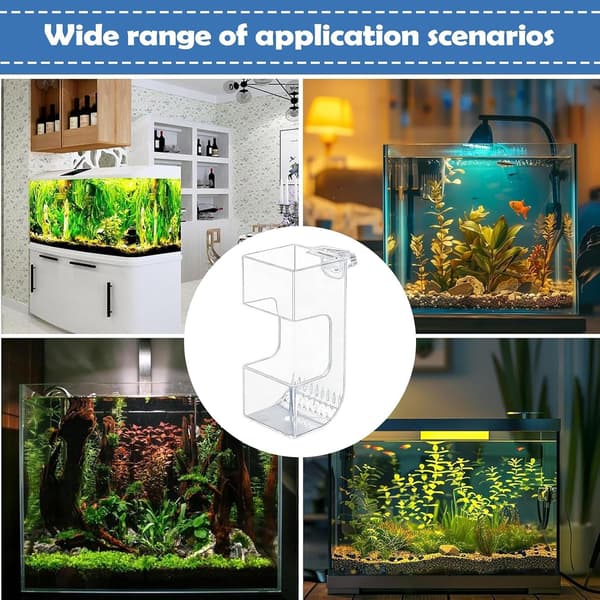 Akvariefoderautomat, Gennemsigtig Foderbeholder, Spildfri Fiskefoderdispenser Skål, til Akvarium, Rejer, Kampfisk