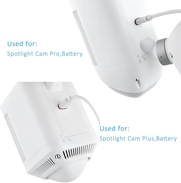 Solpaneler til Ring Stick Up Cam/Pro-batterier og Ring Spotlight Cam Plus/Pro-batterier, 2-pak, med USB-C til stikadapter.