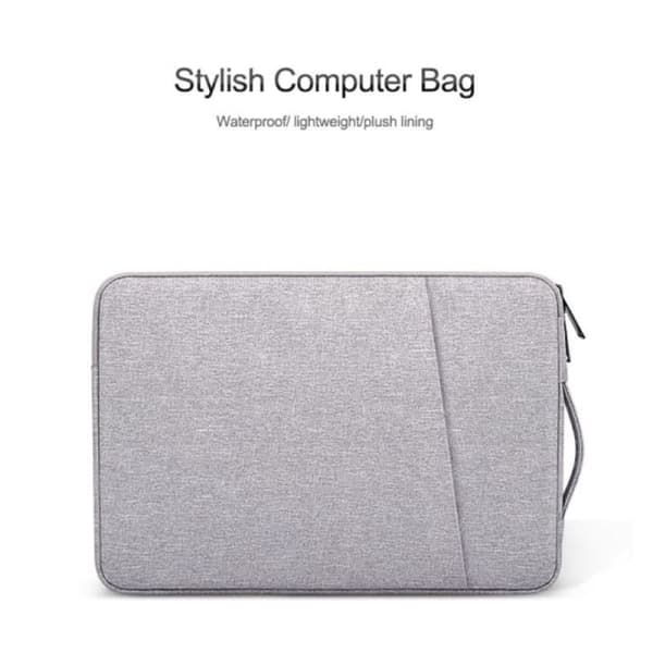 Grå 14-tommer laptoptaske og beskyttelsesetui