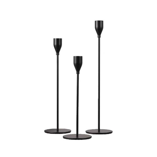 3-delt koniske lysestager, metal lysestager