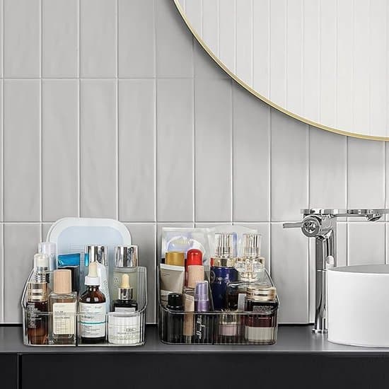 Makeup Organizer - 5-rums Kosmetik Organizer til Skrivebord, Badeværelse og Garderobe - Grå