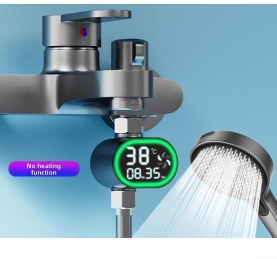 Vattenflödesdriven digital LED-duschtermometer – en visuell visning av badrumsvattentemperaturen
