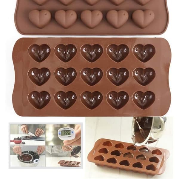 15-hulrum honningkage hjerteformet chokoladeform