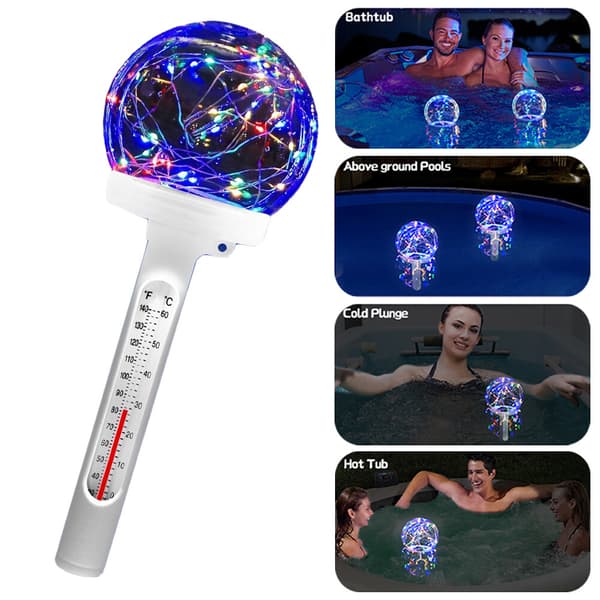 Flytande pooltermometer Lättläst nattpool bubbelpool spa
