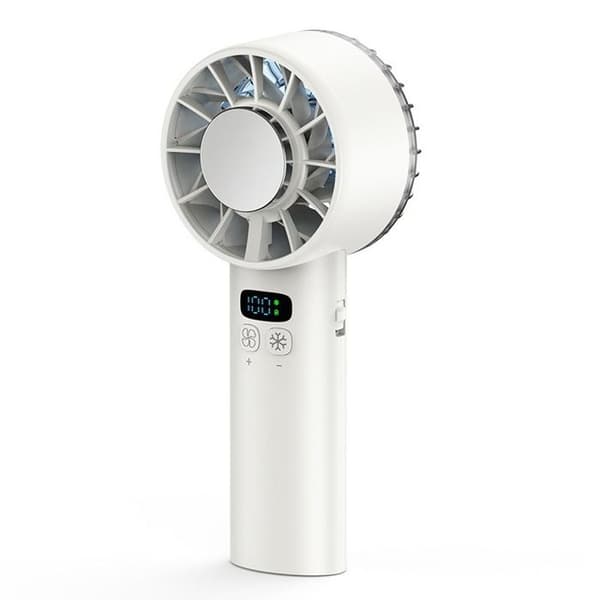 Bærbar mini USB-bordventilator, 100 vindhastighedsindstillinger, LED-display, ideel til rejser.