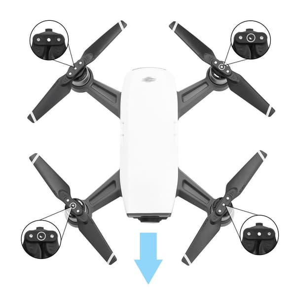 Spark 4730F Propeller Quick-Release Folding Blades 2 Pairs White Edge